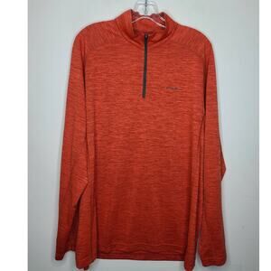 Eddie Bauer freedry 1/4 zip long sleeve pullover shirt - orange - large